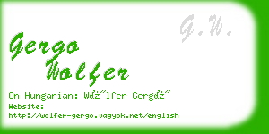 gergo wolfer business card